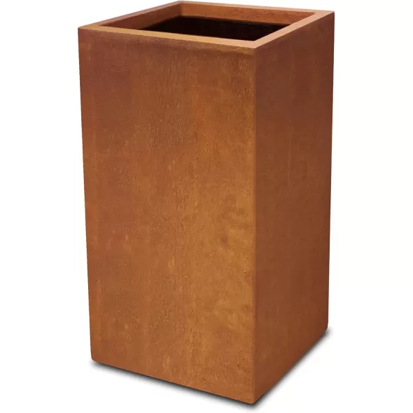 Kante 19.7" H Tall Rectangular Concrete Planter, Modern Square Diameter Plant Pot with Drainage Hole and Rubber Plug for Indoor Outdoor Home Patio Garden, Charcoal