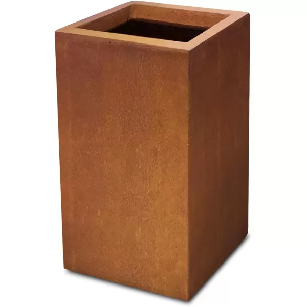 Kante 19.7" H Tall Rectangular Concrete Planter, Modern Square Diameter Plant Pot with Drainage Hole and Rubber Plug for Indoor Outdoor Home Patio Garden, Charcoal