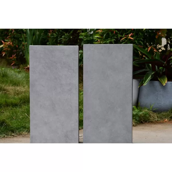 Kante 19.7" H Tall Rectangular Concrete Planter, Modern Square Diameter Plant Pot with Drainage Hole and Rubber Plug for Indoor Outdoor Home Patio Garden, Charcoal