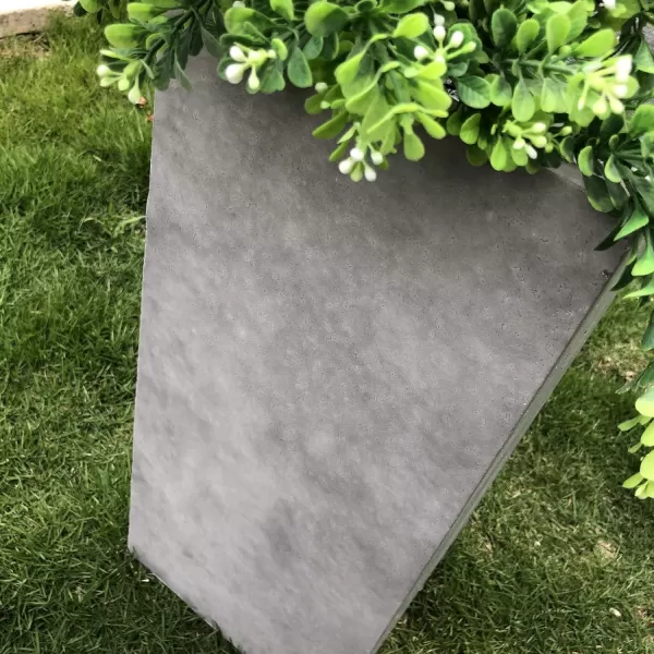 Kante 19.7" H Tall Rectangular Concrete Planter, Modern Square Diameter Plant Pot with Drainage Hole and Rubber Plug for Indoor Outdoor Home Patio Garden, Charcoal