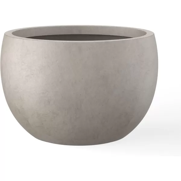 Kante 19.9",15.7",11.8" Dia Round Concrete Planter Set of 3, Outdoor/Indoor Large Bowl Plant Pots with Drainage Hole and Rubber Plug for Garden Patio Balcony Home, Pure White