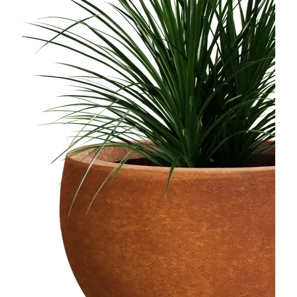 Kante 19.9",15.7",11.8" Dia Round Concrete Planter Set of 3, Outdoor/Indoor Large Bowl Plant Pots with Drainage Hole and Rubber Plug for Garden Patio Balcony Home, Pure White