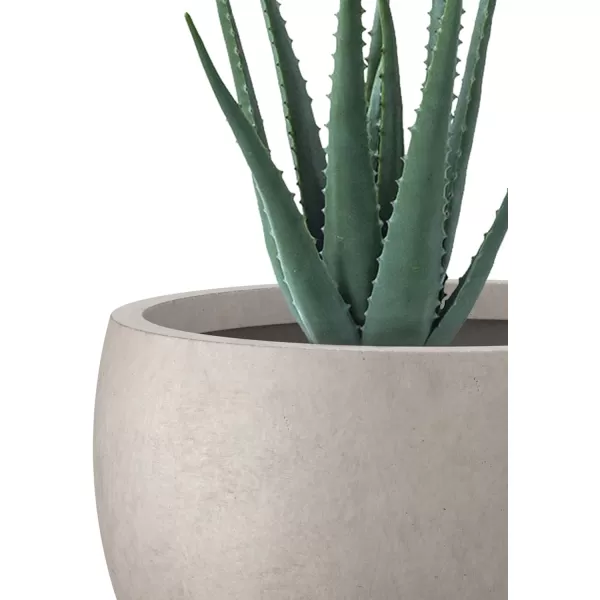 Kante 19.9",15.7",11.8" Dia Round Concrete Planter Set of 3, Outdoor/Indoor Large Bowl Plant Pots with Drainage Hole and Rubber Plug for Garden Patio Balcony Home, Pure White