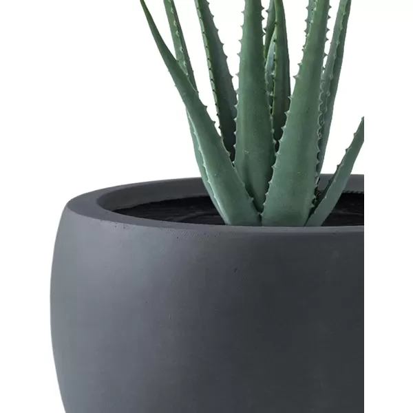 Kante 19.9",15.7",11.8" Dia Round Concrete Planter Set of 3, Outdoor/Indoor Large Bowl Plant Pots with Drainage Hole and Rubber Plug for Garden Patio Balcony Home, Pure White