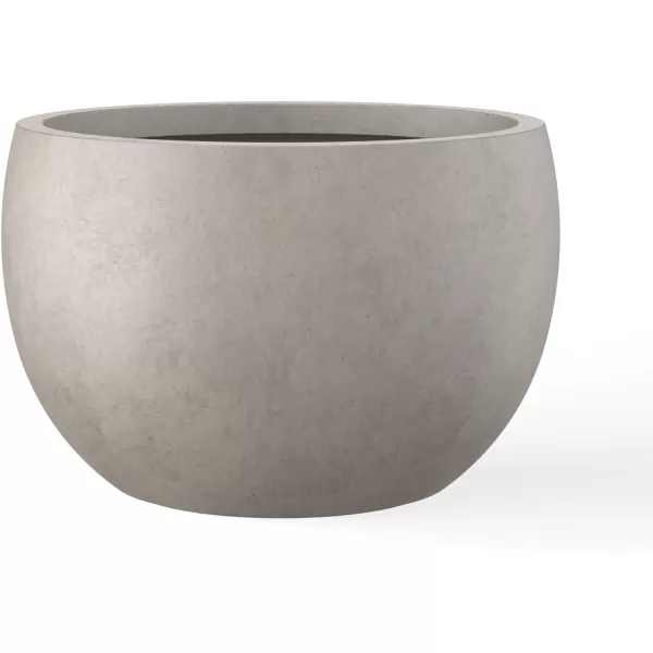Kante 19.9",15.7",11.8" Dia Round Concrete Planter Set of 3, Outdoor/Indoor Large Bowl Plant Pots with Drainage Hole and Rubber Plug for Garden Patio Balcony Home, Pure White