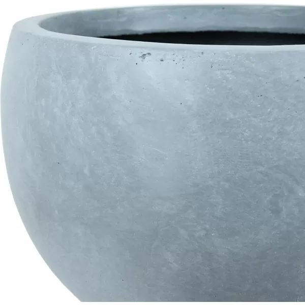 Kante 19.9",15.7",11.8" Dia Round Concrete Planter Set of 3, Outdoor/Indoor Large Bowl Plant Pots with Drainage Hole and Rubber Plug for Garden Patio Balcony Home, Pure White