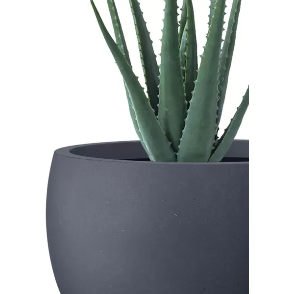 Kante 19.9",15.7",11.8" Dia Round Concrete Planter Set of 3, Outdoor/Indoor Large Bowl Plant Pots with Drainage Hole and Rubber Plug for Garden Patio Balcony Home, Pure White