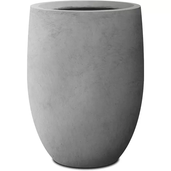 Kante 21.7" H Dark Gray Concrete Tall Planter, Large Outdoor Indoor Decorative Pot with Drainage Hole and Rubber Plug, Modern Round Style for Home and Garden