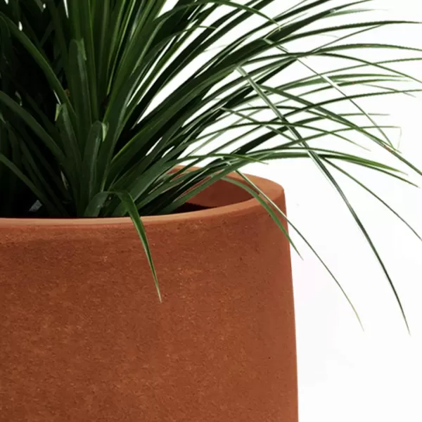 Kante 21.7" H Dark Gray Concrete Tall Planter, Large Outdoor Indoor Decorative Pot with Drainage Hole and Rubber Plug, Modern Round Style for Home and Garden