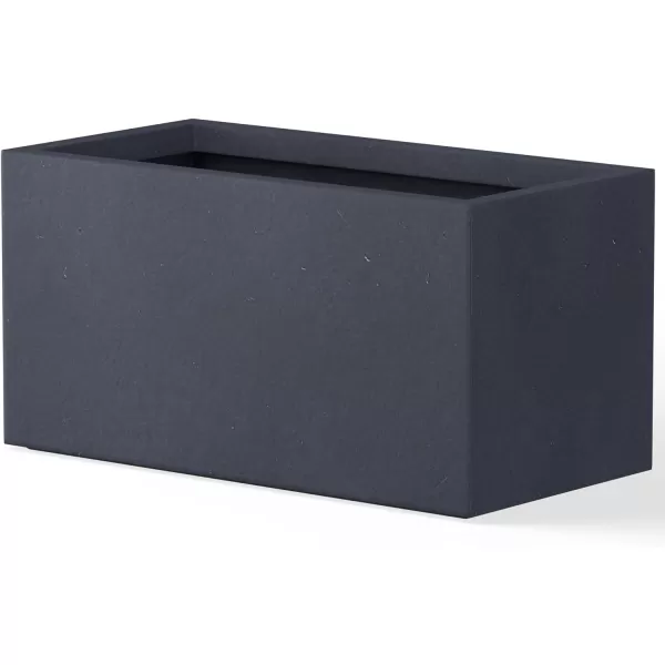 Kante 23.2" L Long Rectangular Concrete Planter, Large Outdoor Indoor Garden Pots with Drainage Hole and Rubber Plug, Charcoal