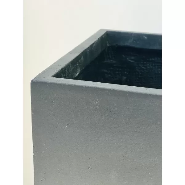 Kante 23.2" L Long Rectangular Concrete Planter, Large Outdoor Indoor Garden Pots with Drainage Hole and Rubber Plug, Charcoal