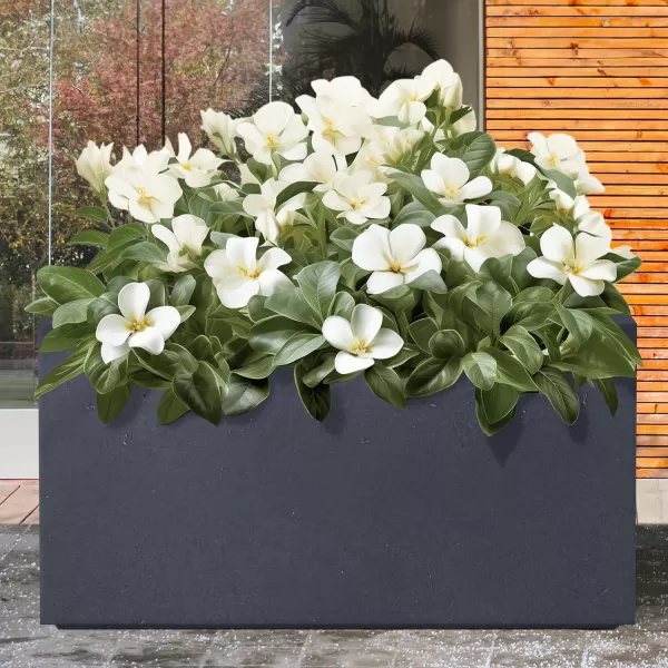 Kante 23.2" L Long Rectangular Concrete Planter, Large Outdoor Indoor Garden Pots with Drainage Hole and Rubber Plug, Charcoal