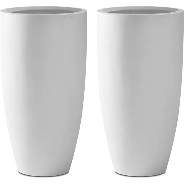 Kante 23.6" H Charcoal Concrete Tall Planters , Large Outdoor Indoor Decorative Plant Pots with Drainage Hole and Rubber Plug, Modern Style for Home and Garden