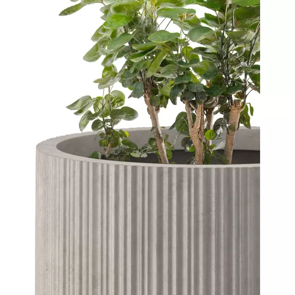 Kante 24 Inch Tall Concrete Planter , Outdoor Indoor Large Plant Pots with Drainage Hole and Rubber Plug for Home Garden Patio Porch Smooth Charcoal