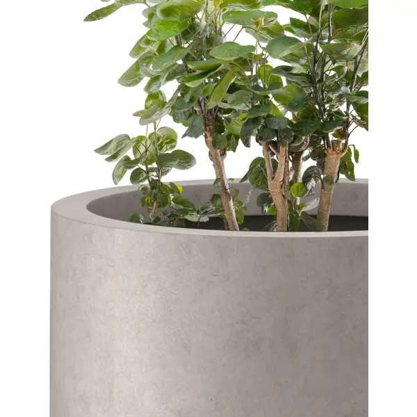 Kante 24 Inch Tall Concrete Planter , Outdoor Indoor Large Plant Pots with Drainage Hole and Rubber Plug for Home Garden Patio Porch Smooth Charcoal