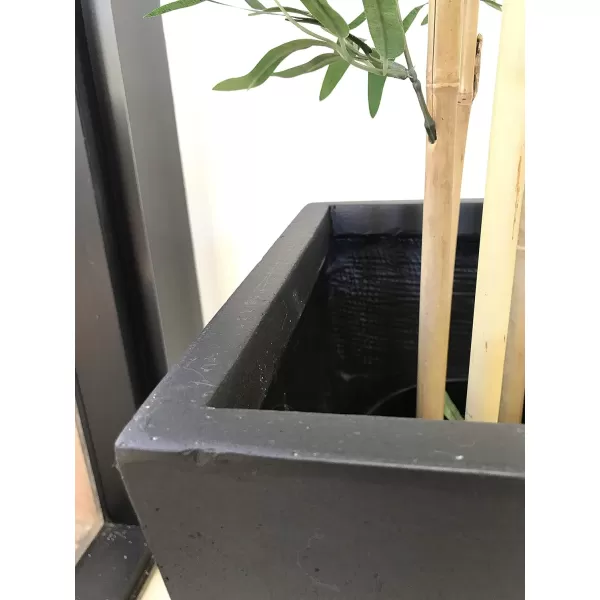 Kante 24.4",18.5",15.7" H Tall Tapered Concrete Planters , Large Outdoor Indoor Garden Pot with Drainage Hole and Rubber Plug, Modern Style for Home and Garden, Weathered Concrete Finish