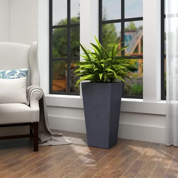 Kante 24.4",18.5",15.7" H Tall Tapered Concrete Planters , Large Outdoor Indoor Garden Pot with Drainage Hole and Rubber Plug, Modern Style for Home and Garden, Weathered Concrete Finish