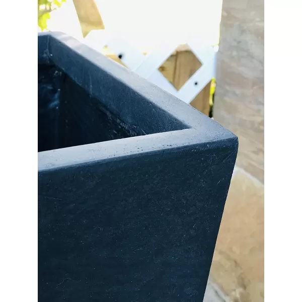 Kante 24.4",18.5",15.7" H Tall Tapered Concrete Planters , Large Outdoor Indoor Garden Pot with Drainage Hole and Rubber Plug, Modern Style for Home and Garden, Weathered Concrete Finish