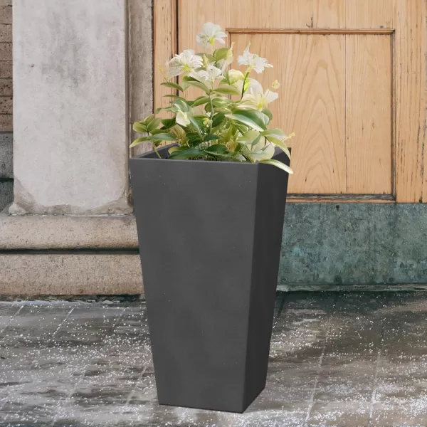 Kante 24.4",18.5",15.7" H Tall Tapered Concrete Planters , Large Outdoor Indoor Garden Pot with Drainage Hole and Rubber Plug, Modern Style for Home and Garden, Weathered Concrete Finish