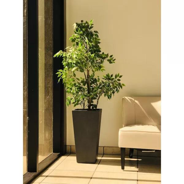 Kante 24.4",18.5",15.7" H Tall Tapered Concrete Planters , Large Outdoor Indoor Garden Pot with Drainage Hole and Rubber Plug, Modern Style for Home and Garden, Weathered Concrete Finish