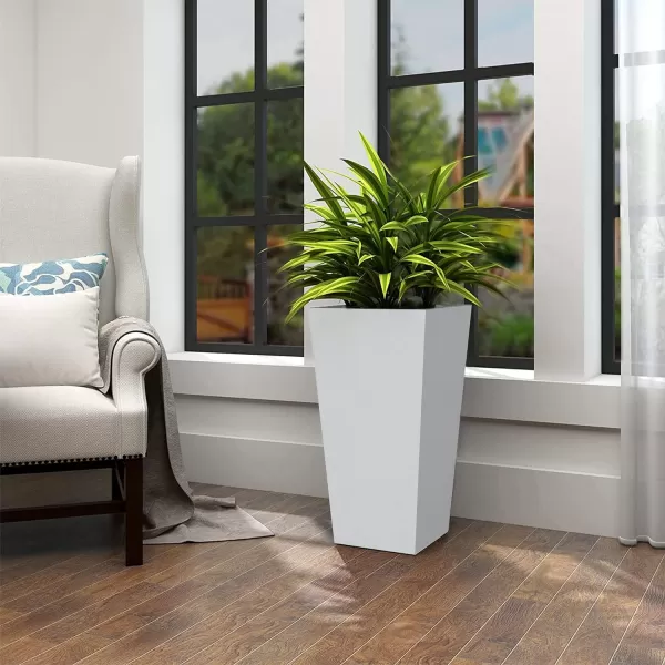 Kante 24.4",18.5",15.7" H Tall Tapered Concrete Planters , Large Outdoor Indoor Garden Pot with Drainage Hole and Rubber Plug, Modern Style for Home and Garden, Weathered Concrete Finish