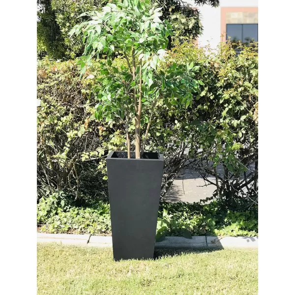 Kante 24.4",18.5",15.7" H Tall Tapered Concrete Planters , Large Outdoor Indoor Garden Pot with Drainage Hole and Rubber Plug, Modern Style for Home and Garden, Weathered Concrete Finish