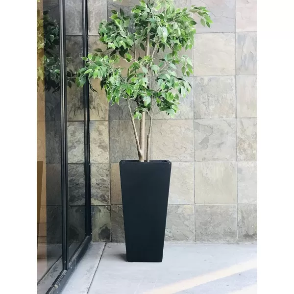 Kante 24.4",18.5",15.7" H Tall Tapered Concrete Planters , Large Outdoor Indoor Garden Pot with Drainage Hole and Rubber Plug, Modern Style for Home and Garden, Weathered Concrete Finish