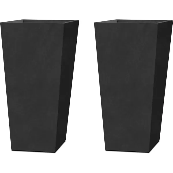 Kante 24.4",18.5",15.7" H Tall Tapered Concrete Planters , Large Outdoor Indoor Garden Pot with Drainage Hole and Rubber Plug, Modern Style for Home and Garden, Weathered Concrete Finish