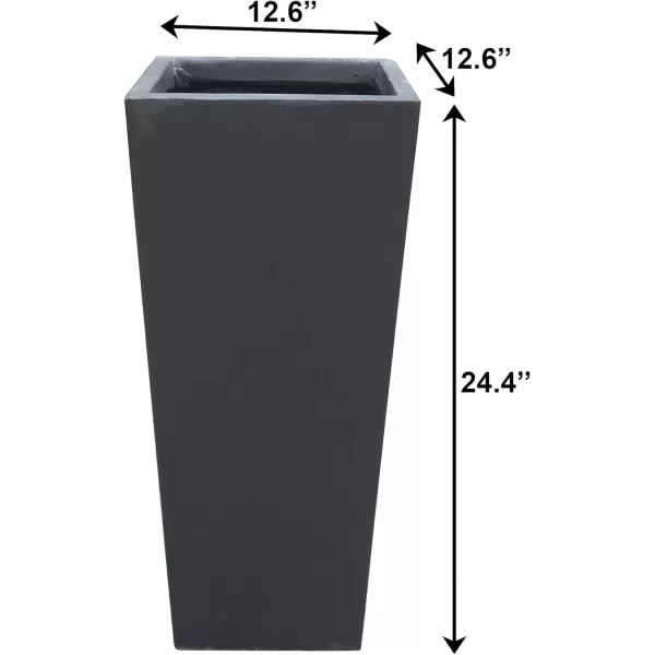 Kante 24.4",18.5",15.7" H Tall Tapered Concrete Planters , Large Outdoor Indoor Garden Pot with Drainage Hole and Rubber Plug, Modern Style for Home and Garden, Weathered Concrete Finish