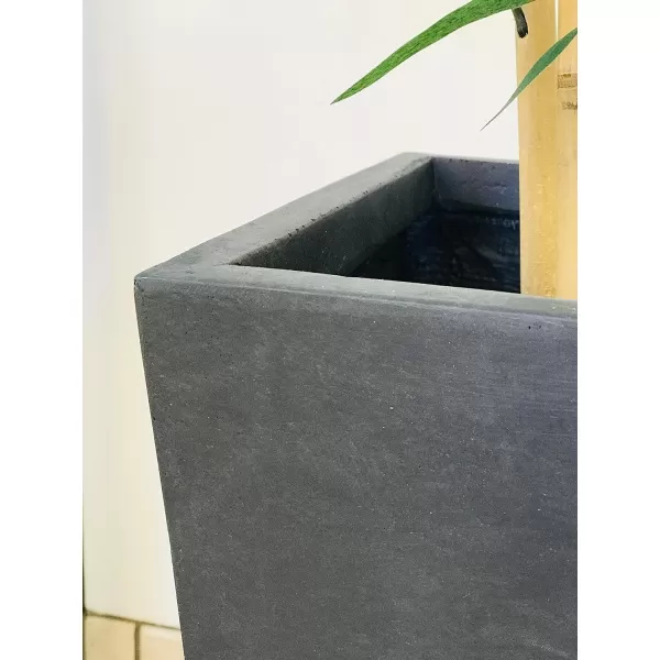 Kante 24.4",18.5",15.7" H Tall Tapered Concrete Planters , Large Outdoor Indoor Garden Pot with Drainage Hole and Rubber Plug, Modern Style for Home and Garden, Weathered Concrete Finish