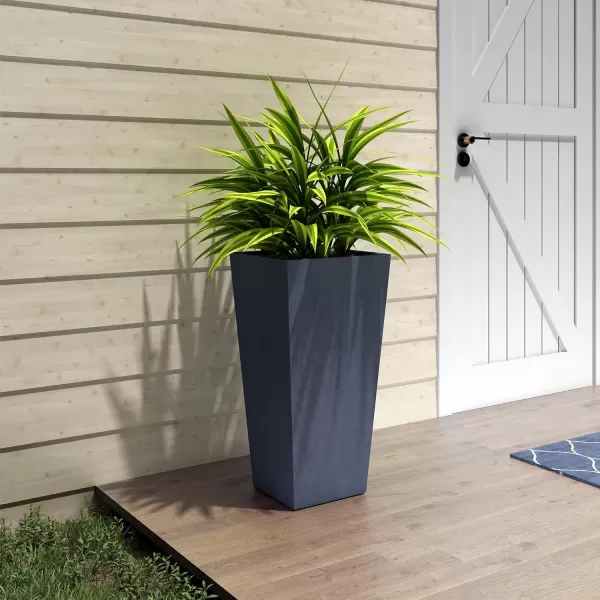 Kante 24.4",18.5",15.7" H Tall Tapered Concrete Planters , Large Outdoor Indoor Garden Pot with Drainage Hole and Rubber Plug, Modern Style for Home and Garden, Weathered Concrete Finish