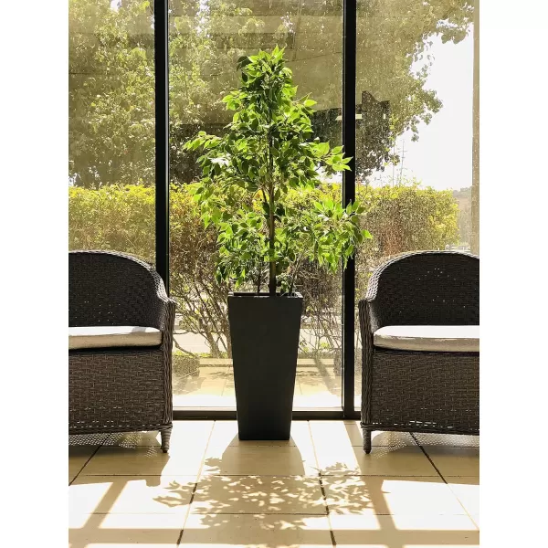 Kante 24.4",18.5",15.7" H Tall Tapered Concrete Planters , Large Outdoor Indoor Garden Pot with Drainage Hole and Rubber Plug, Modern Style for Home and Garden, Weathered Concrete Finish