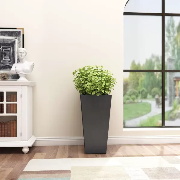 Kante 24.4",18.5",15.7" H Tall Tapered Concrete Planters , Large Outdoor Indoor Garden Pot with Drainage Hole and Rubber Plug, Modern Style for Home and Garden, Weathered Concrete Finish