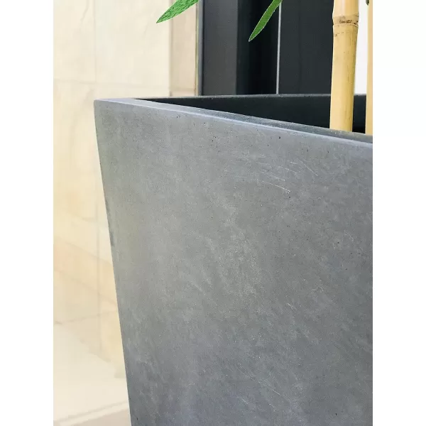 Kante 24.4",18.5",15.7" H Tall Tapered Concrete Planters , Large Outdoor Indoor Garden Pot with Drainage Hole and Rubber Plug, Modern Style for Home and Garden, Weathered Concrete Finish