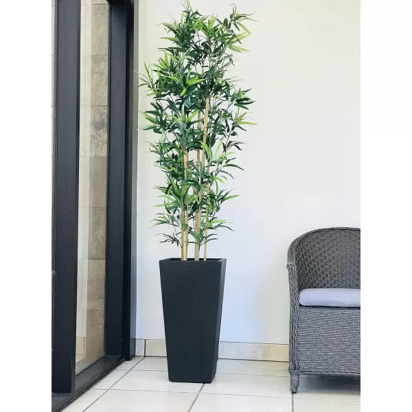 Kante 24.4",18.5",15.7" H Tall Tapered Concrete Planters , Large Outdoor Indoor Garden Pot with Drainage Hole and Rubber Plug, Modern Style for Home and Garden, Weathered Concrete Finish