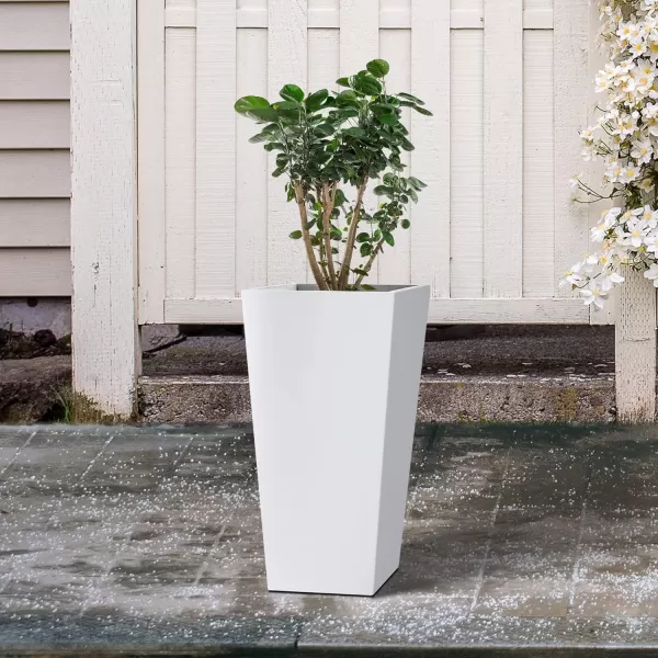 Kante 24.4",18.5",15.7" H Tall Tapered Concrete Planters , Large Outdoor Indoor Garden Pot with Drainage Hole and Rubber Plug, Modern Style for Home and Garden, Weathered Concrete Finish