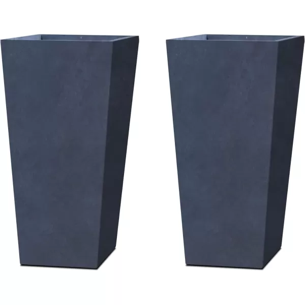 Kante 24.4",18.5",15.7" H Tall Tapered Concrete Planters , Large Outdoor Indoor Garden Pot with Drainage Hole and Rubber Plug, Modern Style for Home and Garden, Weathered Concrete Finish