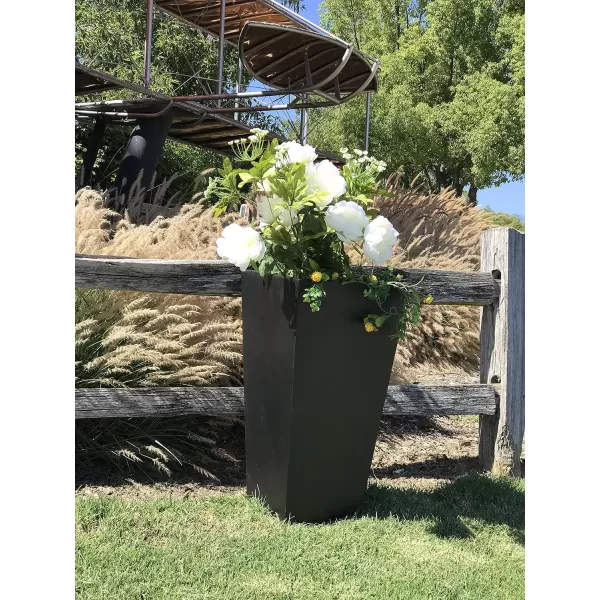 Kante 24.4",18.5",15.7" H Tall Tapered Concrete Planters , Large Outdoor Indoor Garden Pot with Drainage Hole and Rubber Plug, Modern Style for Home and Garden, Weathered Concrete Finish