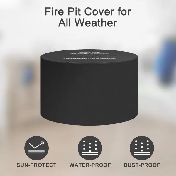 Kante 25 Inch Wide Round Texture Concrete and Metal Outdoor Eco-Friendly Smokeless 50,000 BTU Propane Gas Modern Fire Pit with Waterproof Cover,Biondo