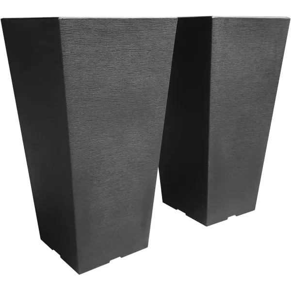 Kante 28 Inch Tall Planter Set of 2, Large Taper Planter for Outdoor Indoor Garden Patio Front Door 