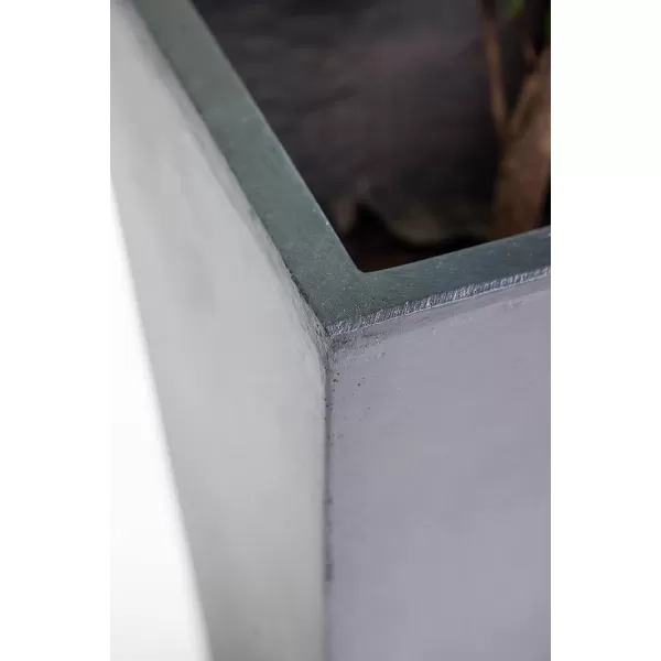 Kante 28" H Concrete Tall Tapered Planter, Large Outdoor Indoor Garden Plant Pot with Drainage Hole and Rubber Plug Home and Patio, Black Finish