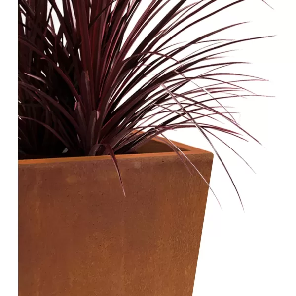 Kante 28" H Concrete Tall Tapered Planter, Large Outdoor Indoor Garden Plant Pot with Drainage Hole and Rubber Plug Home and Patio, Black Finish