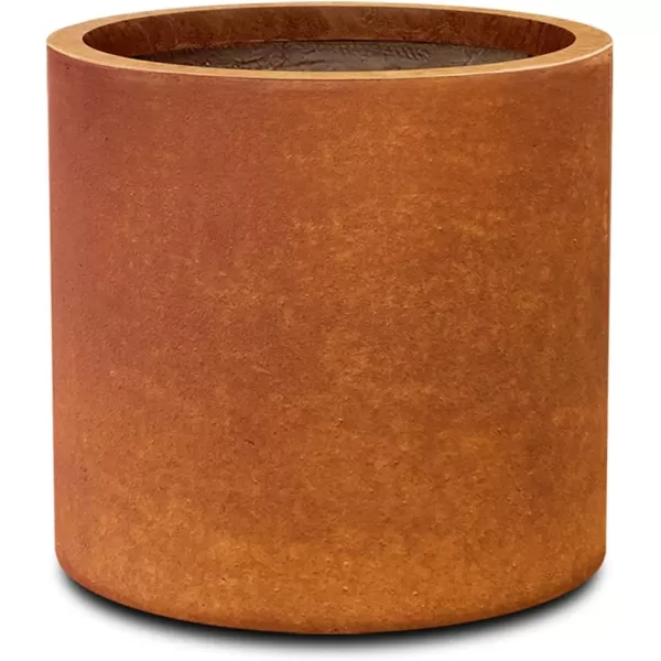 Kante 9.8" Dia Round Concrete Planter, Modern Style Large Cylindrical Plant Pot with Drainage Hole and Rubber Plug for Indoor Outdoor Patio, Pure White