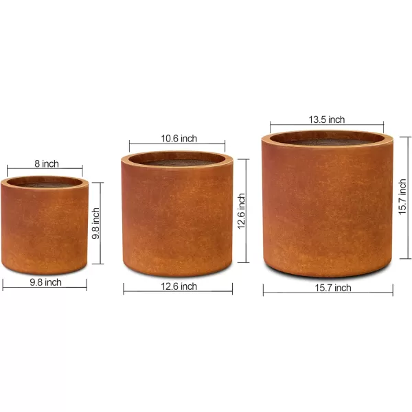 Kante 9.8" Dia Round Concrete Planter, Modern Style Large Cylindrical Plant Pot with Drainage Hole and Rubber Plug for Indoor Outdoor Patio, Pure White
