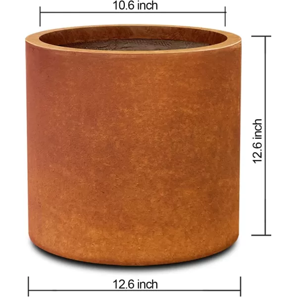 Kante 9.8" Dia Round Concrete Planter, Modern Style Large Cylindrical Plant Pot with Drainage Hole and Rubber Plug for Indoor Outdoor Patio, Pure White