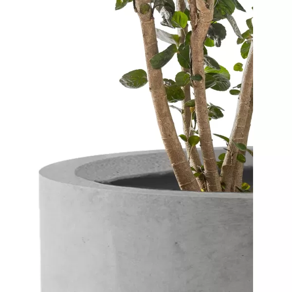 Kante 9.8" Dia Round Concrete Planter, Modern Style Large Cylindrical Plant Pot with Drainage Hole and Rubber Plug for Indoor Outdoor Patio, Pure White