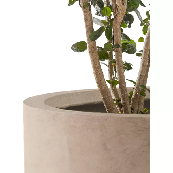Kante 9.8" Dia Round Concrete Planter, Modern Style Large Cylindrical Plant Pot with Drainage Hole and Rubber Plug for Indoor Outdoor Patio, Pure White