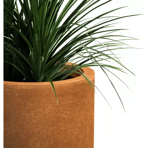 Kante 9.8" Dia Round Concrete Planter, Modern Style Large Cylindrical Plant Pot with Drainage Hole and Rubber Plug for Indoor Outdoor Patio, Pure White
