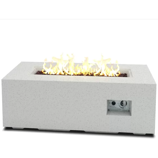 Kante Concrete Propane Fire Pit Table, 50,000 BTU Geometric Table with Tray Style Lid for Outside Patio Garden Decor, 25'' D X 18.5'' H Smokeless Gas Pit, Come Dust Covers, Charcoal 
