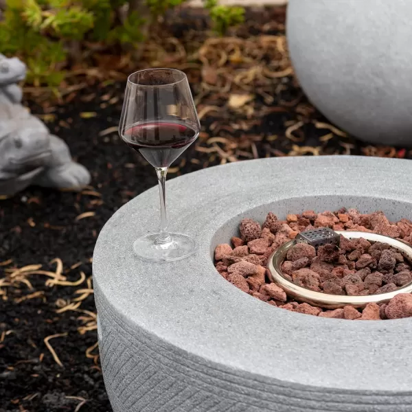 Kante Concrete Propane Fire Pit Table, 50,000 BTU Geometric Table with Tray Style Lid for Outside Patio Garden Decor, 25'' D X 18.5'' H Smokeless Gas Pit, Come Dust Covers, Charcoal 